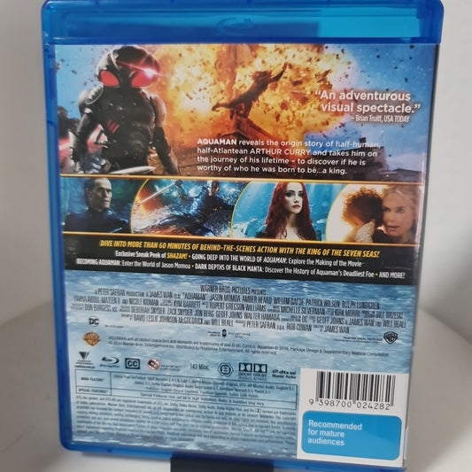 Aquaman (Blu-ray, Region B, 2018) Free Postage 1