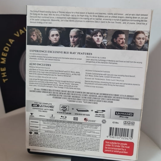 Game of Thrones : Season 8 | UHD W/ Slipcase (Blu-ray, Reg B, 2018) Free Post 1
