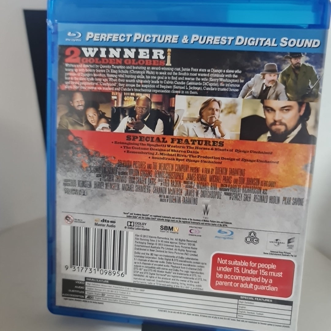 Django Unchained (Blu-ray, 2012) Free Postage 1