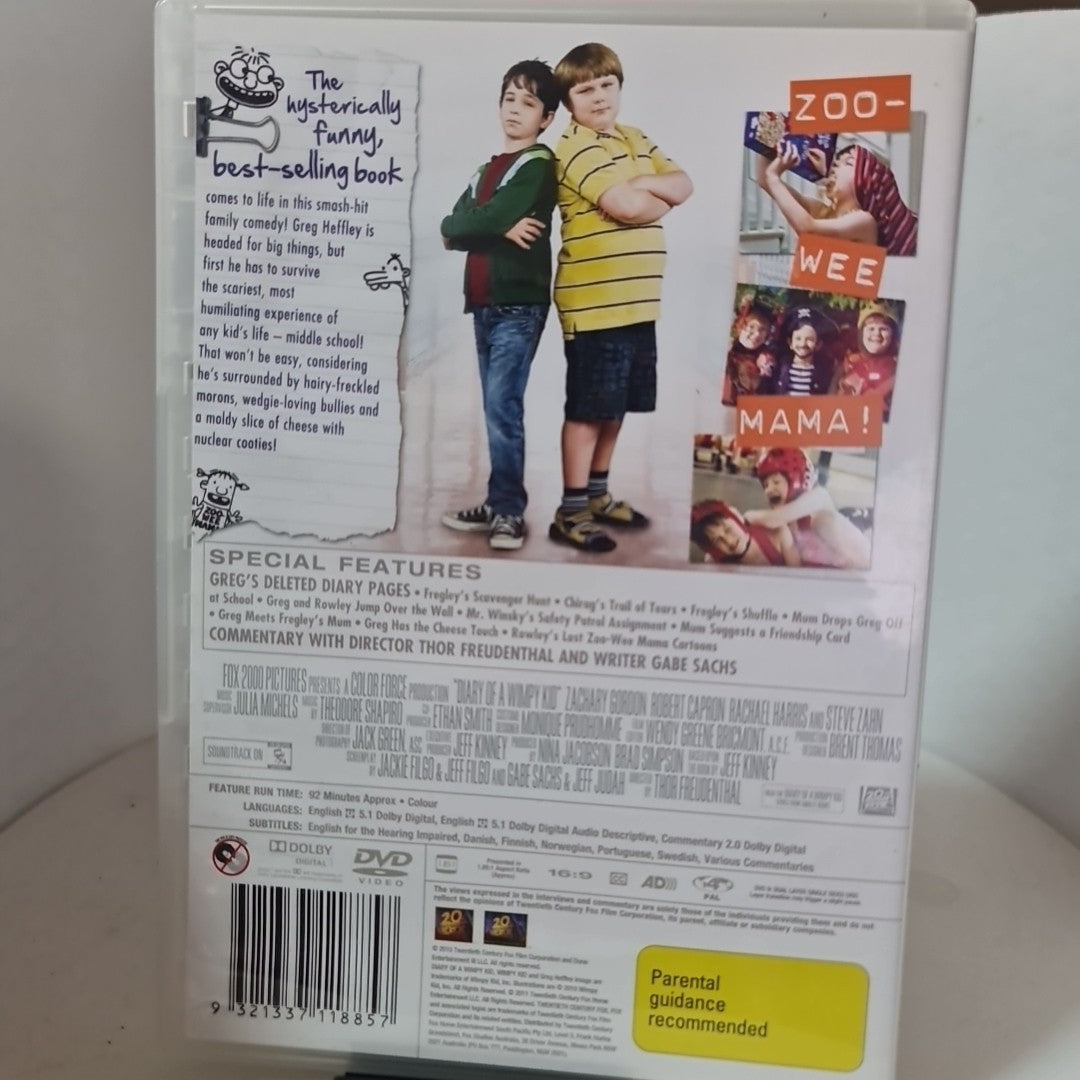 Diary of a Wimpy Kid (DVD, Region 4, 2010) Free Postage 1