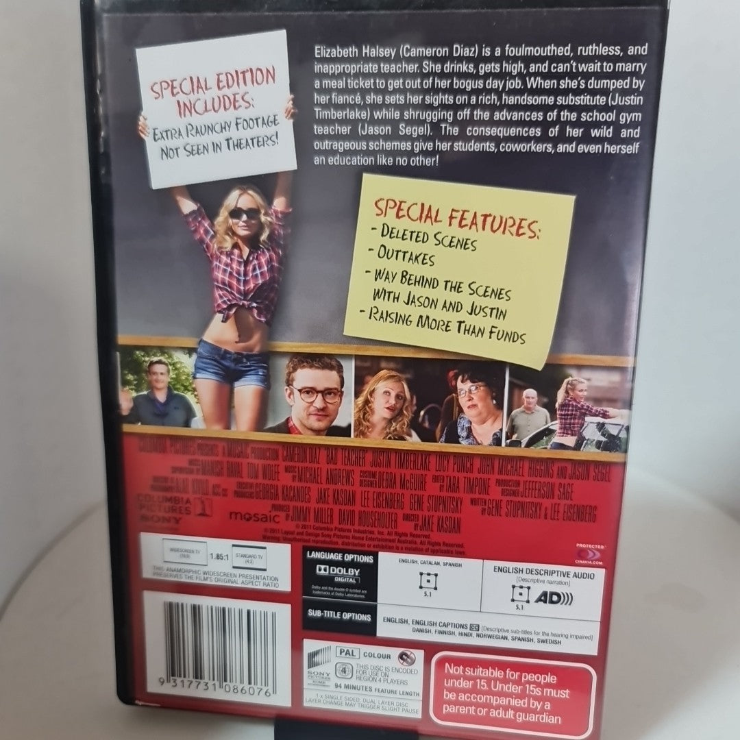 Bad Teacher (DVD, Region 4, 2011) Free Postage 1