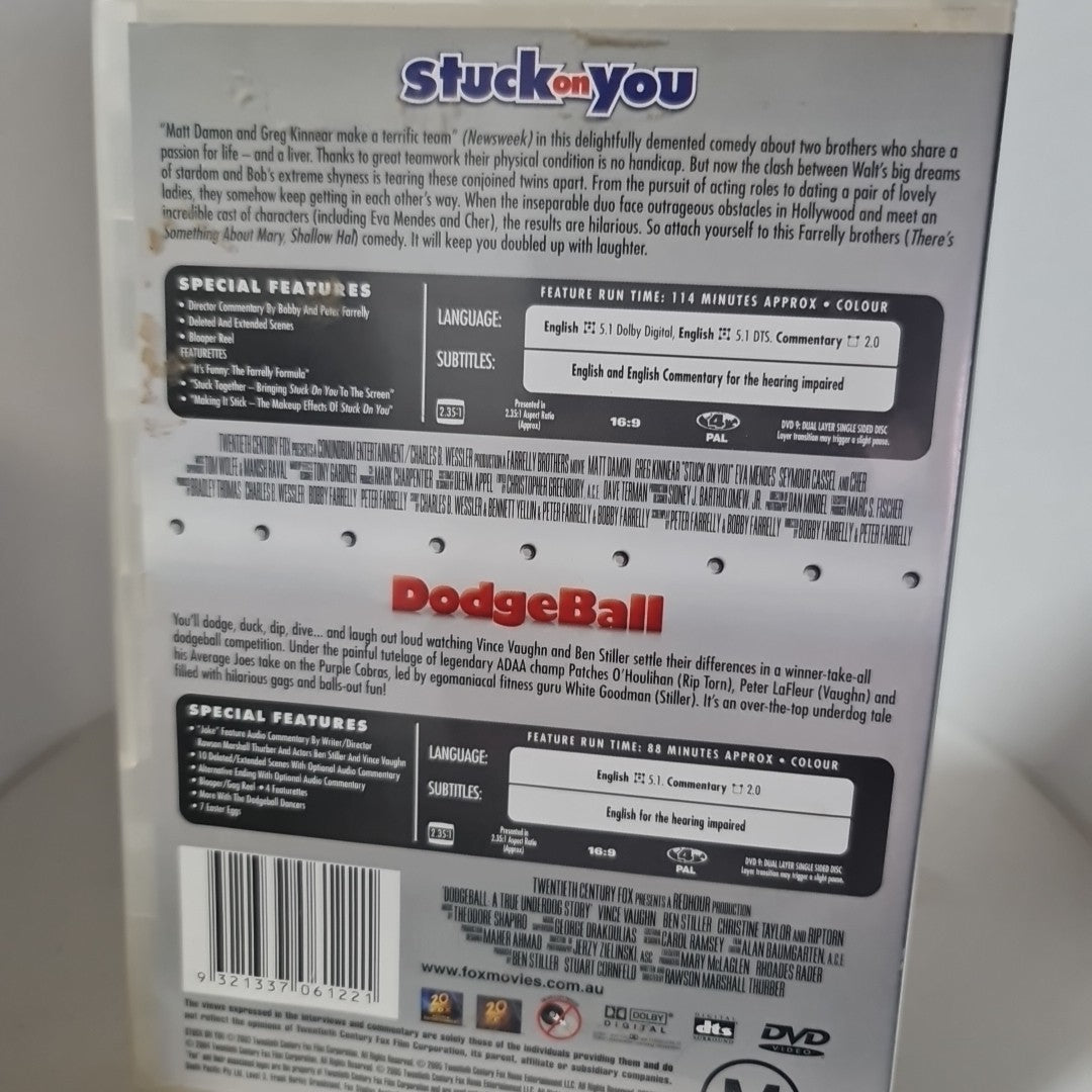 Dodgeball / Stuck on You (DVD, Region 4, 2004) Free Postage 1