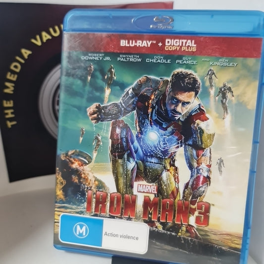 Iron Man 3 | Blu-ray + Digital Copy (Blu-ray, Region A,B,C, 2013) Free Post 0