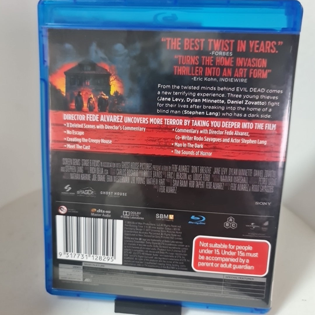 Don't Breathe (Blu-ray, Region A,B,C, 2016) Free Postage 1