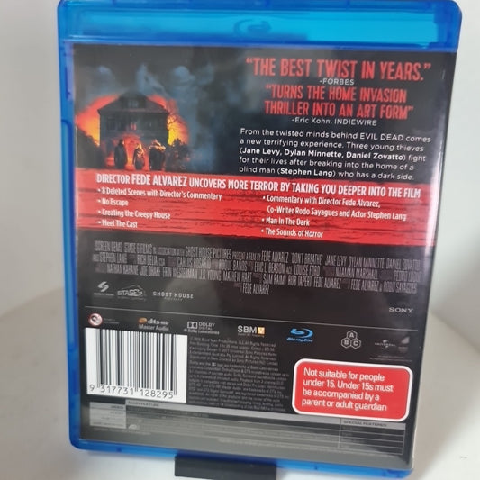 Don't Breathe (Blu-ray, Region A,B,C, 2016) Free Postage 1