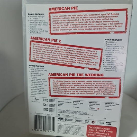 American Pie / American Pie 2 / American Pie The Wedding (DVD, 1999) Free Post1