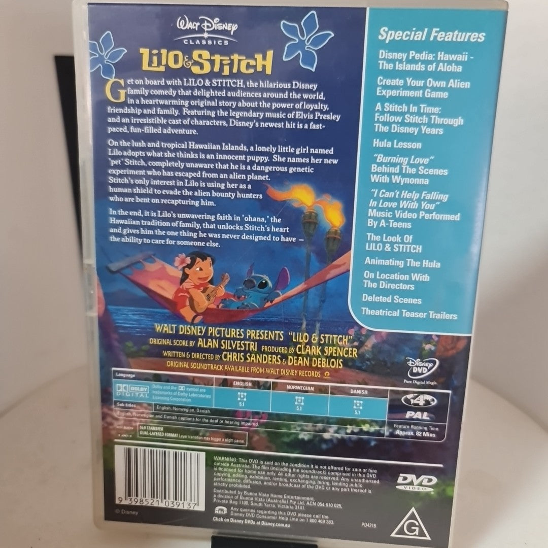 Lilo & Stitch (DVD, Region 4, 2001) Free Postage 1