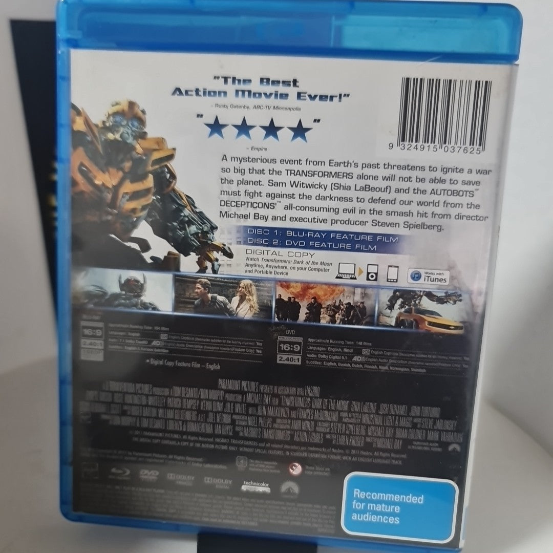 Transformers - Dark of the Moon (Blu-ray + DVD, Region 4, 2011) Free Postage 1
