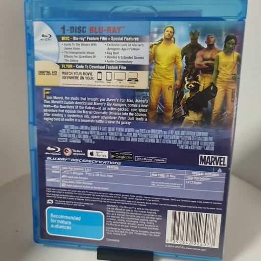 Guardians of the Galaxy (Blu-ray, Region A,B,C, 2014) Free Postage 1