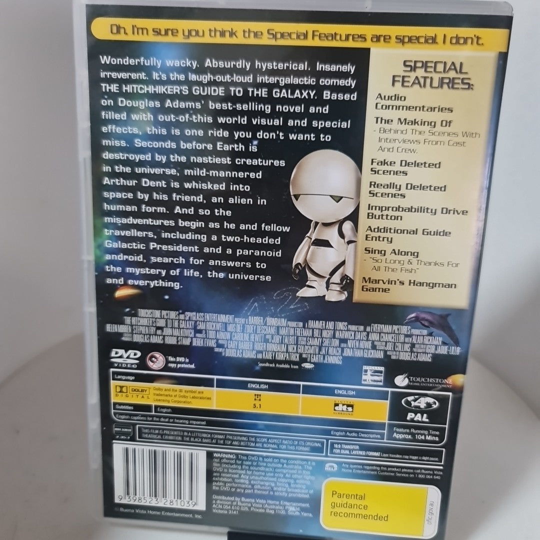 The Hitchhiker's Guide to the Galaxy (DVD, Region 4, 2005) Free Postage 1