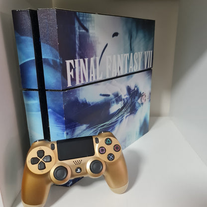 PlayStation 4 PS4 500GB Console | FF VII Sticker | Gold Contr & Cables | Tested0