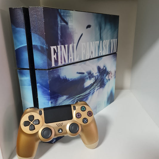PlayStation 4 PS4 500GB Console | FF VII Sticker | Gold Contr & Cables | Tested0
