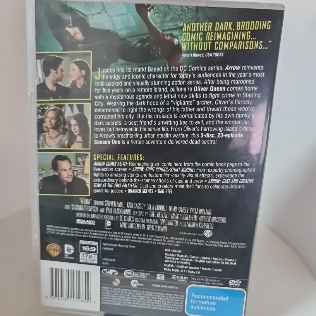 Arrow : Season 1 (DVD, Region 4, 2012) Free Postage 1